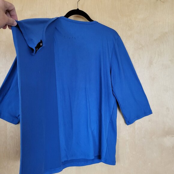 Silverts Open Back Adaptive Top 3/4 Sleeve Blue Size Small - Picture 4 of 10
